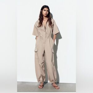 NWT! Zara Full Length Gabardine Jumpsuit